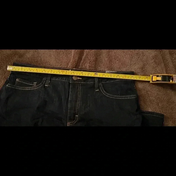 Lee Riders Midrise Bootcut Jeans Womens Size 14 Petite  Burgundy Fleece Lined - Picture 2 of 5